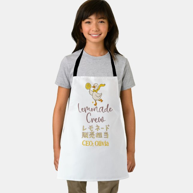 Coquette Lemonade Crew Cute Lemon Goose Japanese Apron (Insitu)