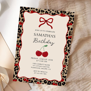 Coquette Leopard Cheetah Girl Birthday Invitation