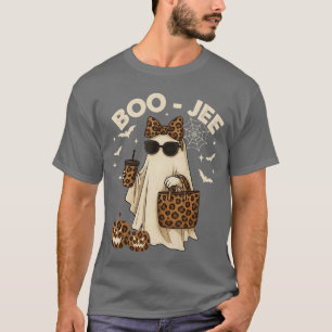 Coquette Leopard Ghost Coffee Boo JEE Halloween Bo T-Shirt