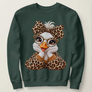 Coquette Leopard Goose Preppy Fall Sweatshirt