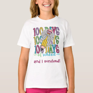 Coquette Leopard Pencil Bow 100 Days Of School T-Shirt