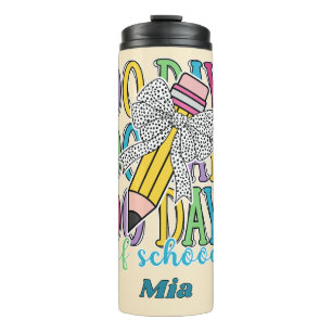 Coquette Leopard Pencil Bow 100 Days Of School Thermal Tumbler