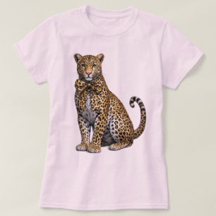 Coquette Leopard with Bow – Personalized Girly Aes T-Shirt