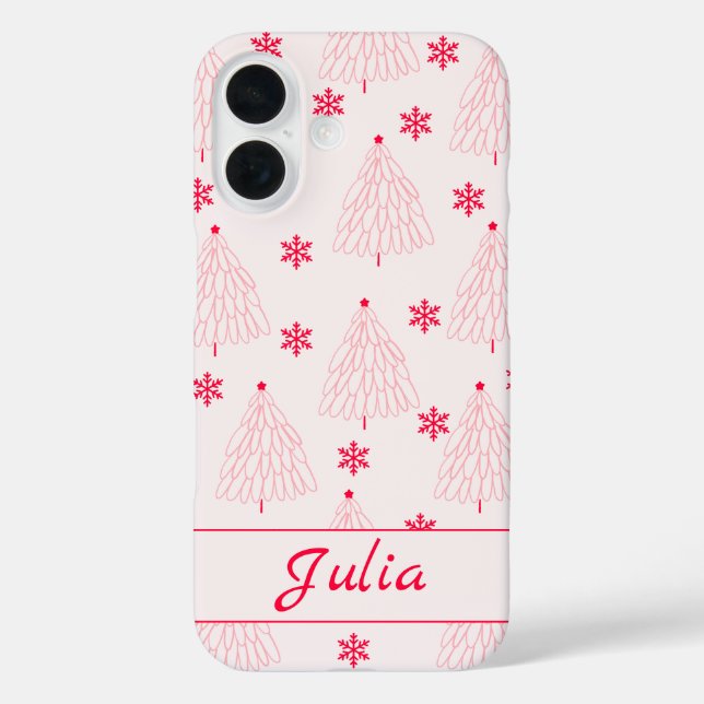 Coquette light Pink Christmas Tree  Case-Mate iPhone Case (Back)