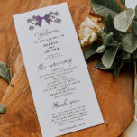Coquette Lilac Bows Wedding Ceremony Program<br><div class="desc">Coquette and rustic wedding program featuring hand drawn illustration of lilac bows and flowers. All the wedding ceremony information and the wedding party's name listed on this program.</div>