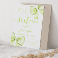 Coquette Lime Green Bow Sweet 16 Birthday