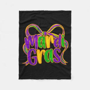 Coquette Mardi Gras 2026 Festival New Orleans Wome Fleece Blanket