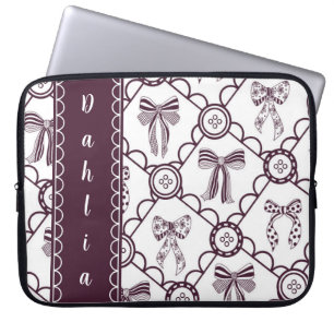 Coquette Maroon Bow Laptop Sleeve