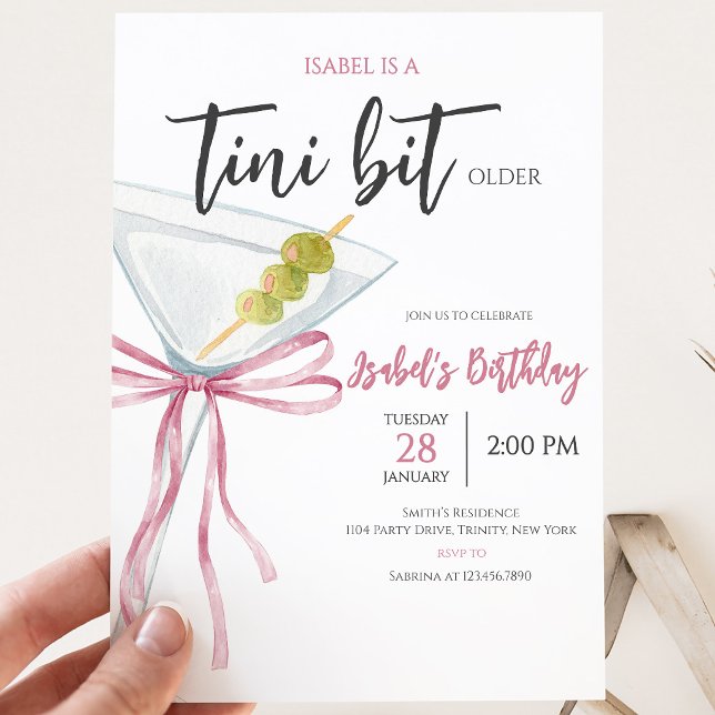 Coquette Martini Birthday Invitation (Creator Uploaded)