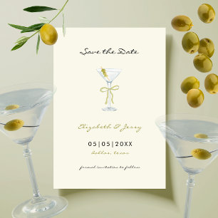 Coquette Martini Bow Handwritten Save the Date