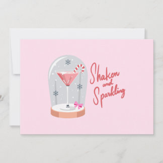 Coquette Martini Snow Globe Holiday Card