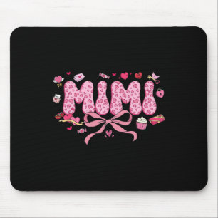 Coquette Mimi Valentine Heart Pink Bow Valentines Mouse Pad