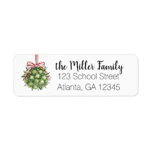 Coquette Mistletoe Watercolor Address Labels