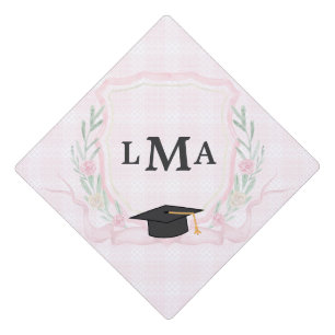 Coquette Monogram Graduation Cap Topper