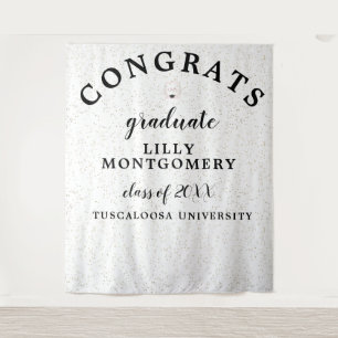 Coquette Monogram Graduation Photo Backdrop Tapestry