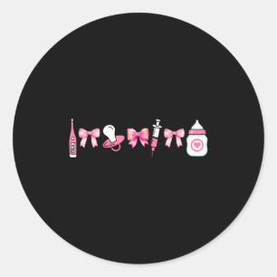 Coquette Mother Baby Mbu Nurse Stpartum Rn Christm Classic Round Sticker