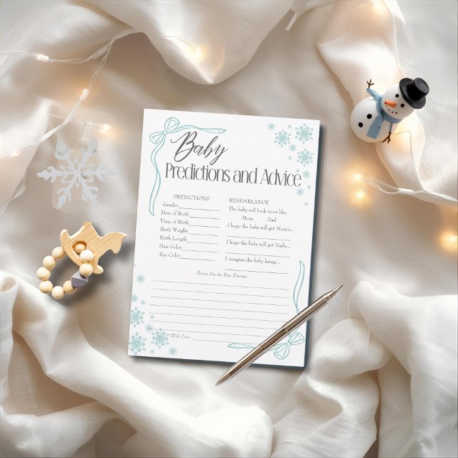 Coquette Neige Green Baby Predictions Carte consei (Snow Coquette Green Baby Predictions Advice Card)