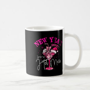 Coquette New Year Same Hot Mess 2025 Funny New Yea Coffee Mug