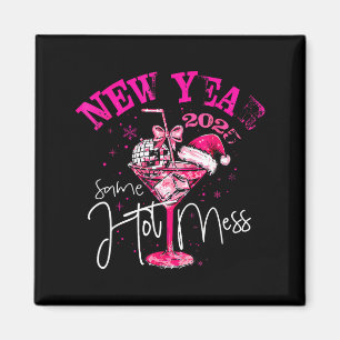 Coquette New Year Same Hot Mess 2025 Funny New Yea Magnet