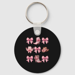 Coquette Nk Bow Cowgirl Boots And Hats  Keychain