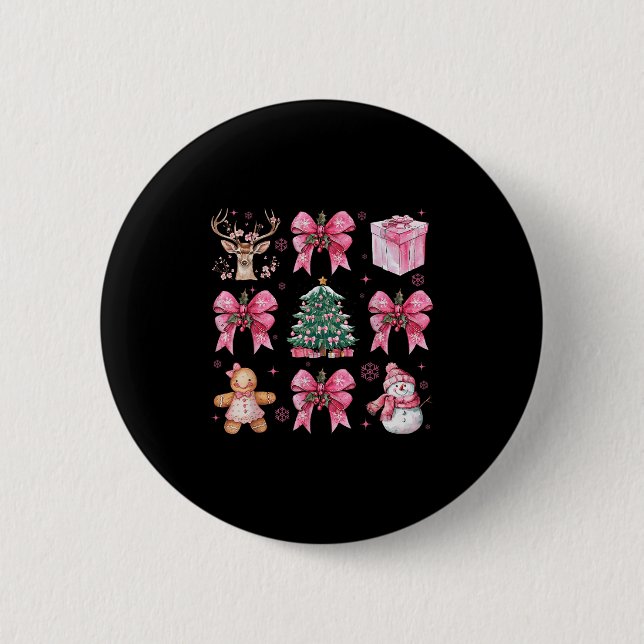 Coquette Nk Christmas Tree Santa Gingerbread Xmas  2 Inch Round Button (Front)