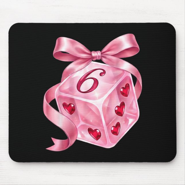Coquette Nk Dice Bow Hearts 6 7 Preppy Valentine Y Mouse Pad (Front)