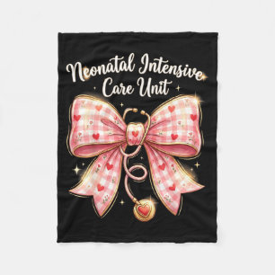 Coquette Nk Nurse Nicu Valentines Day Shirt Nurses Fleece Blanket