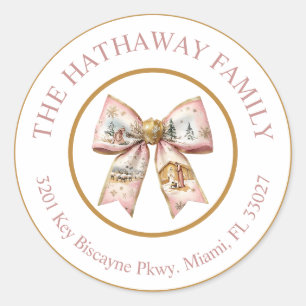 Coquette Noël Nativité Jésus Étiquette de adresse