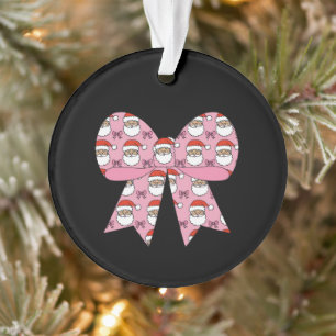Coquette Noël Nœud Rose Père Noël Vintage Rétro 