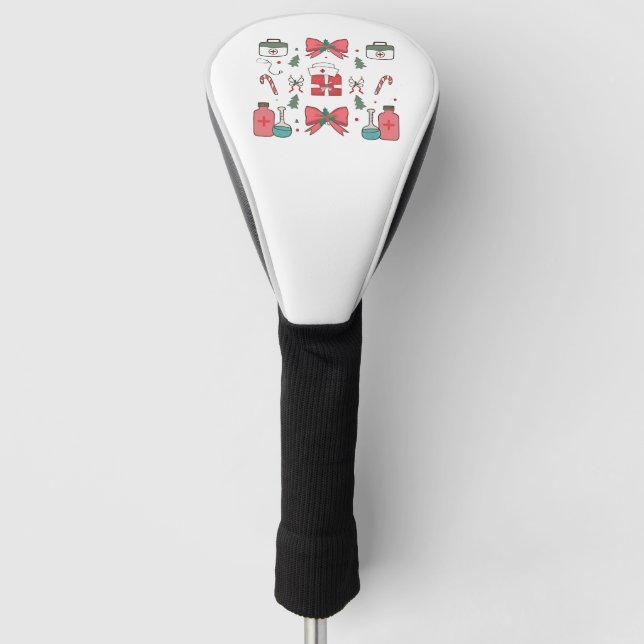 Coquette Nurse Bow Custom Nurse  Xmas Christmas  Golf Head Cover (Front)