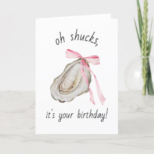 Coquette Oyster Watercolor Birthday Card