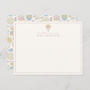 Coquette Pastel Circus Balloon Nursery Note Card
