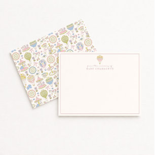 Coquette Pastel Circus Balloon Nursery Note Card