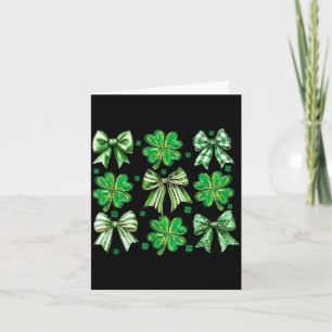 Coquette Patrick's Day Bow,shamrock Lucky Bow Funn Card