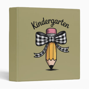 Coquette Pencil Bow Kindergarten Teacher School Binder