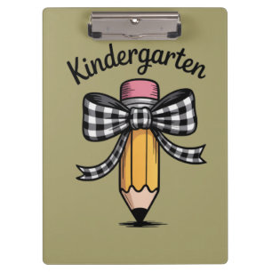 Coquette Pencil Bow Kindergarten Teacher School Clipboard