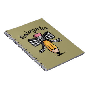 Coquette Pencil Bow Kindergarten Teacher School Notebook