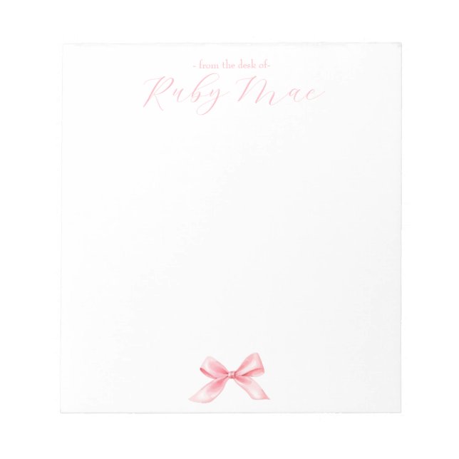 Coquette Personalized Notepad (Front)