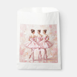 coquette pink ballerina birthday favour bag