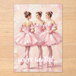 coquette pink ballerina birthday invitation