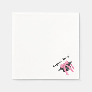 Coquette Pink Blow Graduation Party Napkin