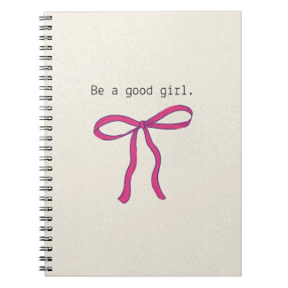 Coquette Pink Bow Aesthetic Notebook - Be A Good G
