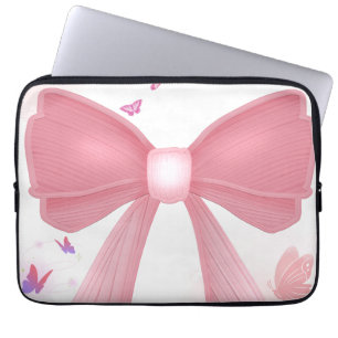 Coquette Pink Bow and Cherries Aesthetic Collage – Laptop Sleeve