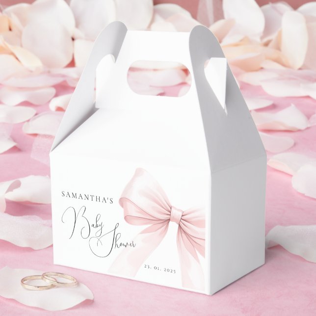 Coquette Pink Bow Baby Shower Favour Bags Favor Box (Wedding)