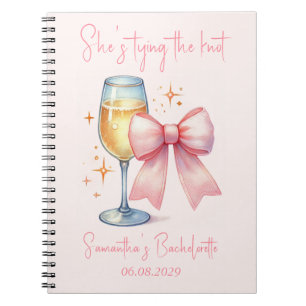 Coquette Pink Bow Bachelorette Party  Notebook