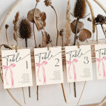 Coquette Pink Bow Bridal Table Number Place Cards<br><div class="desc">Coquette Pink Bow Table Number Cards for a "She's Tying the Knot" themed Bridal Shower.

Matching invitation,  enclosure cards and signs are also available in this collection.</div>