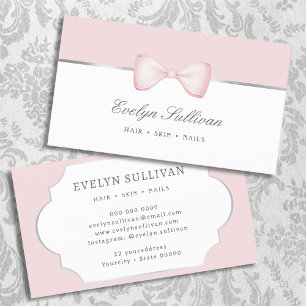 Coquette pink bow business card
