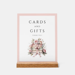 Coquette Pink Bow Cards And Gifts Acrylic Sign