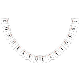 Coquette Pink Bow Congratulations Graduation Bunting Flags