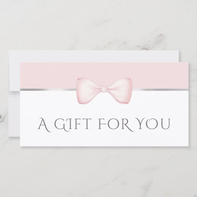 Coquette pink bow gift certificate (Front)